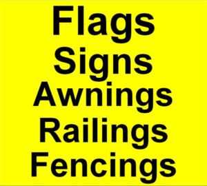 Flag, Sign, Railing, Fencing Awning, Flagpole, Ban